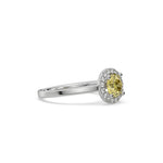 Yellow Halo Engagement Ring, Round Halo Wedding Ring, Halo Round Diamond Engagement Ring,