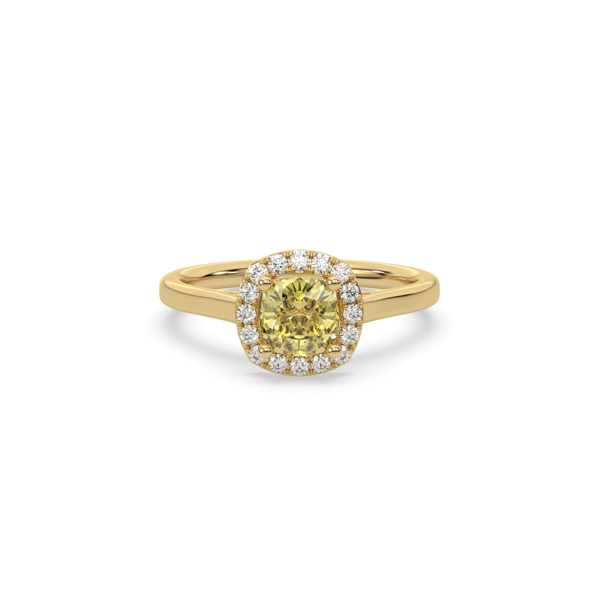 Yellow Cushion Halo Diamond Ring, Yellow Diamond Ring, Cushion Cut Engagement Ring, Cushion Halo Wedding Ring