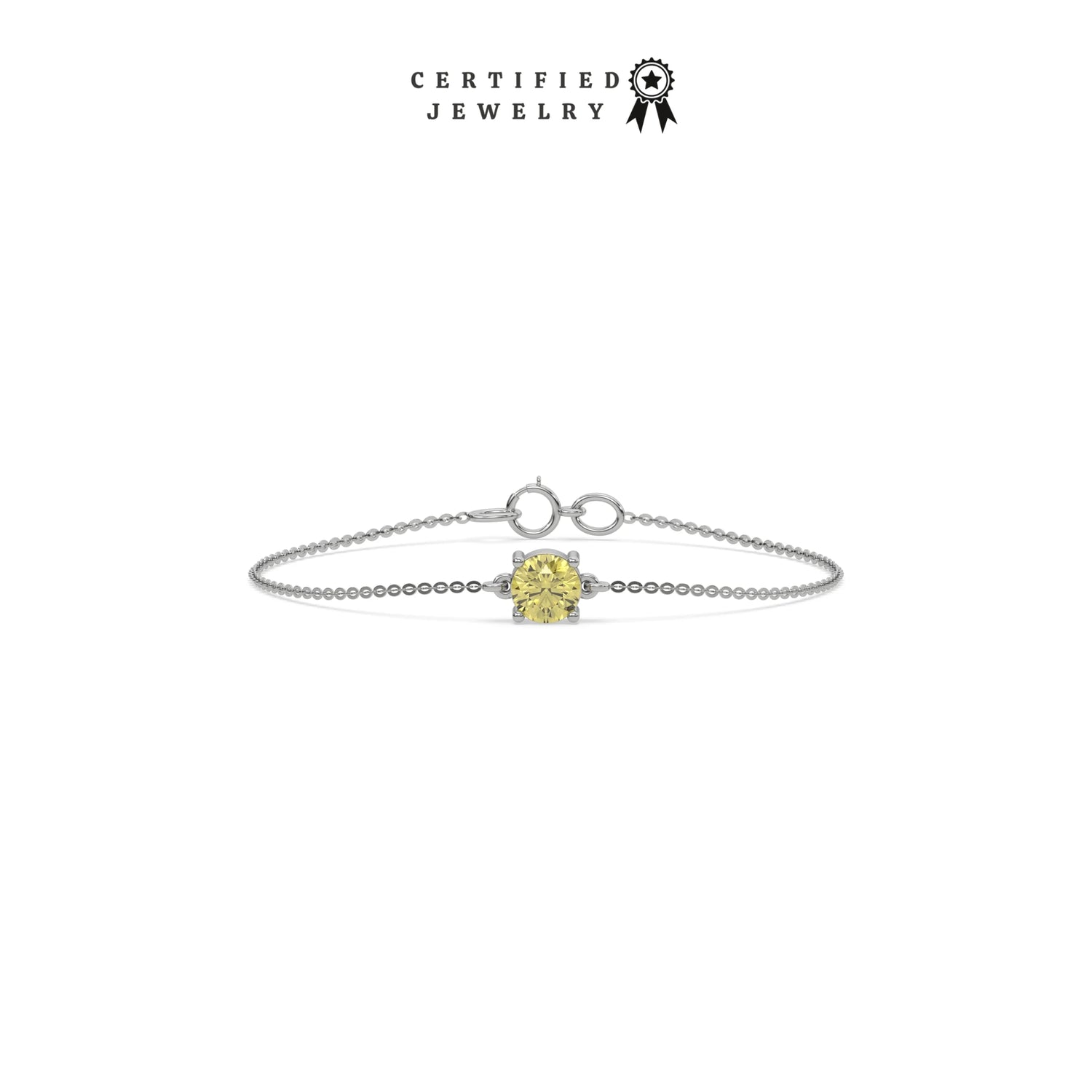 3 CT Fancy Yellow Diamond Round Solitaire Bracelet