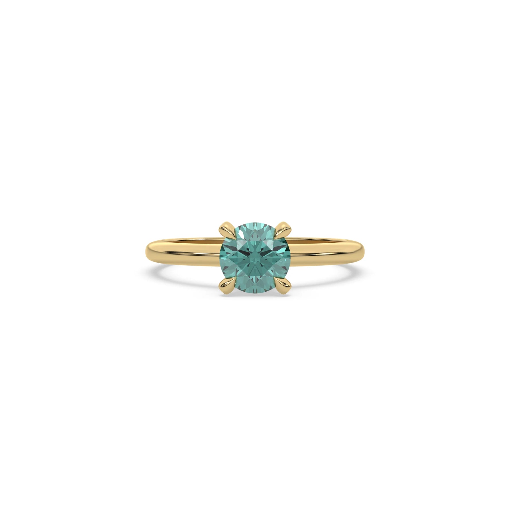 Fancy Green Diamond Round Solitaire Engagement Ring