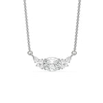 18K White Gold Oval Diamond Floating Pendant