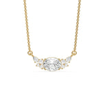 18K Yellow Gold Oval Diamond Floating Pendant