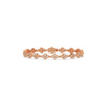 14K Rose Gold Round Diamond Clover Tennis Bracelet