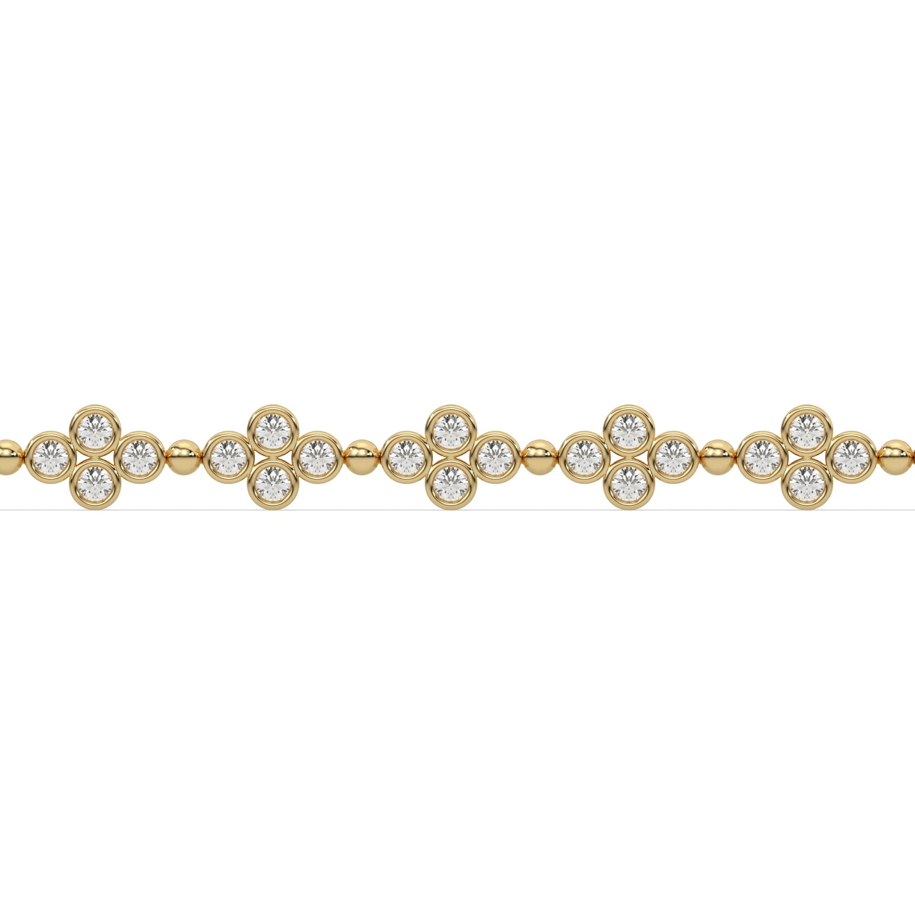 Round Diamond Flower Tennis Bracelet