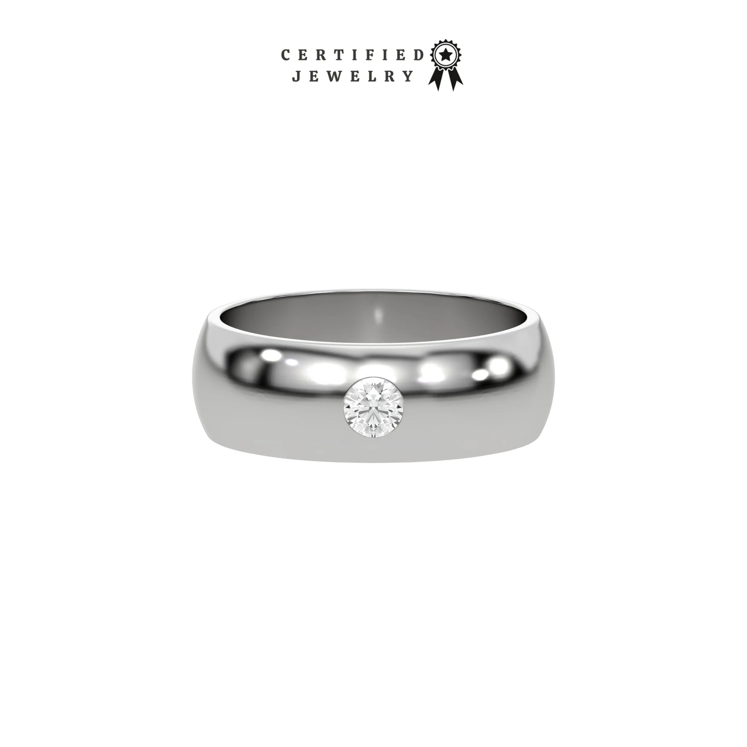 0.20 CT Natural Diamond Flush Setting Ring