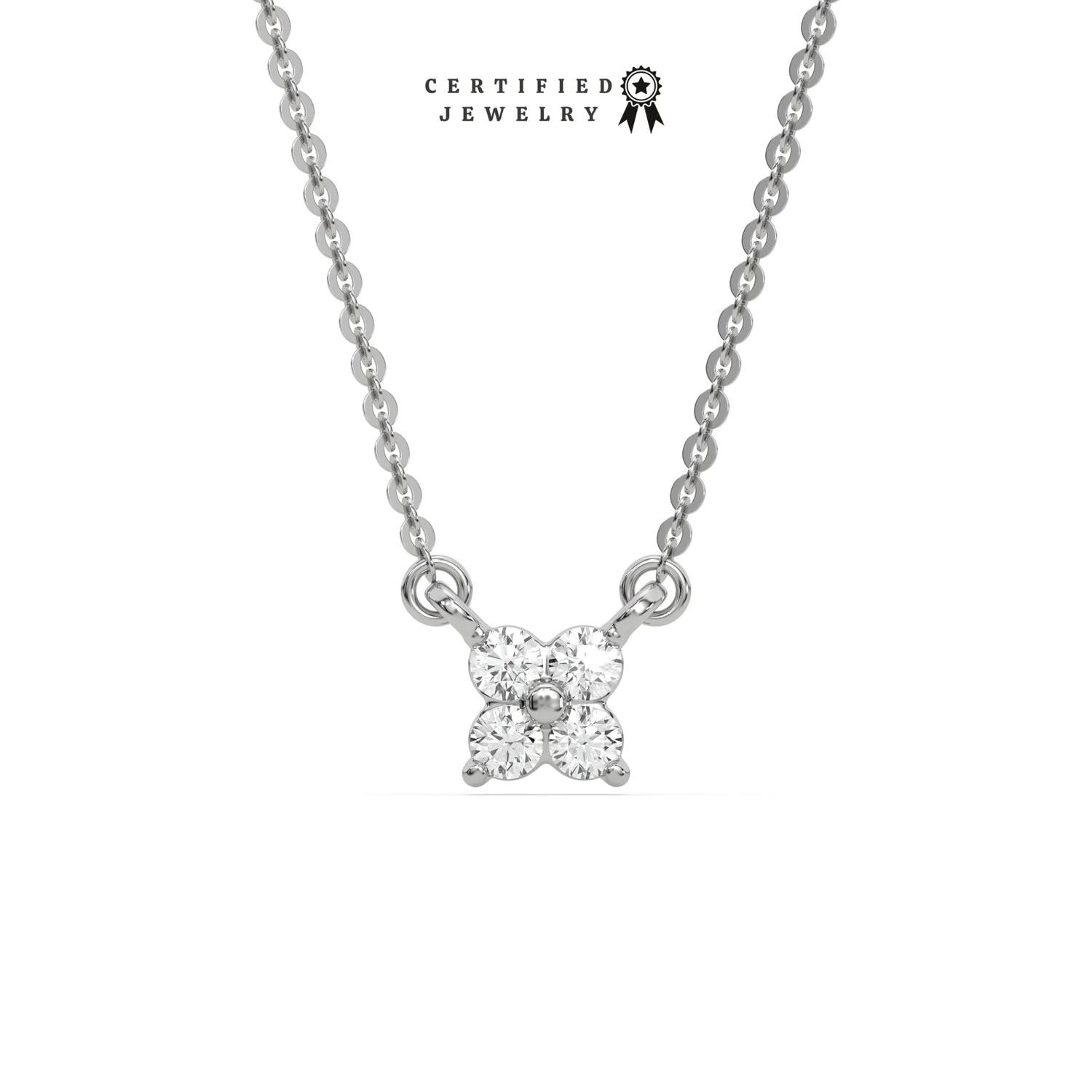 0.23 CT Four Stone Natural Diamond Necklace