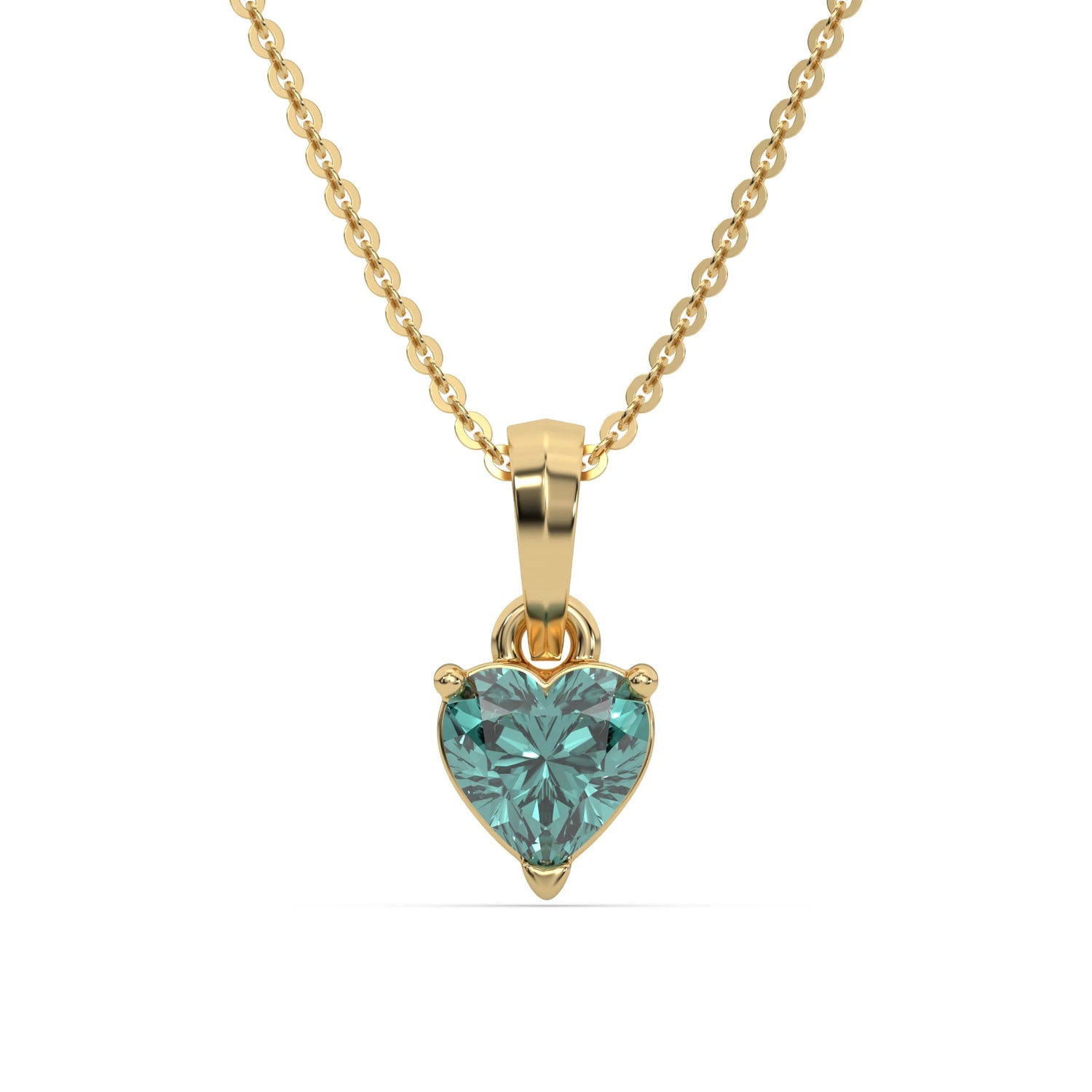 3 CT Fancy Green Diamond Heart Solitaire Necklace