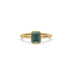 14K Yellow Gold Fancy Green Emerald Diamond Engagement Ring