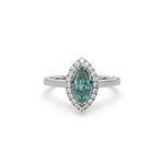 Green Marquise Diamond Ring,14K Green Diamond Engagement Ring, Green Diamond Ring