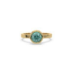 14K Yellow Gold Fancy Green Round Diamond Solitaire Engagement Ring