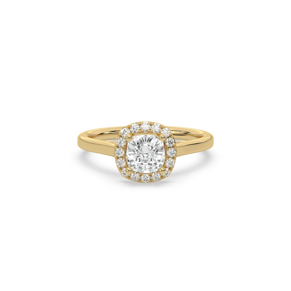 Diamond Cushion Cut Halo Engagement Ring