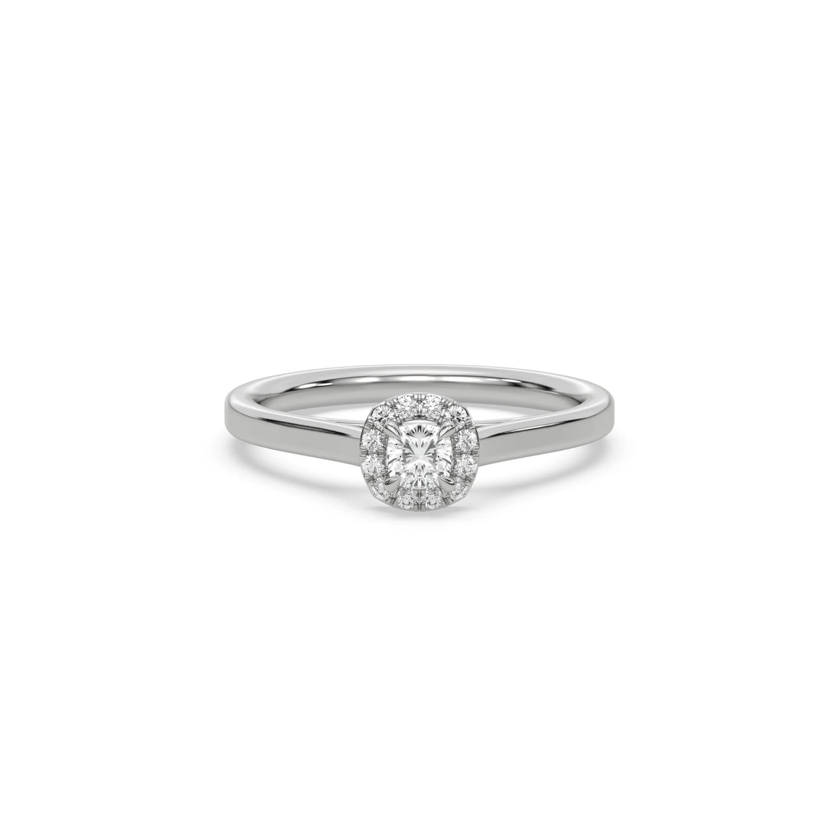 Cushion Cut Halo Engagement Ring