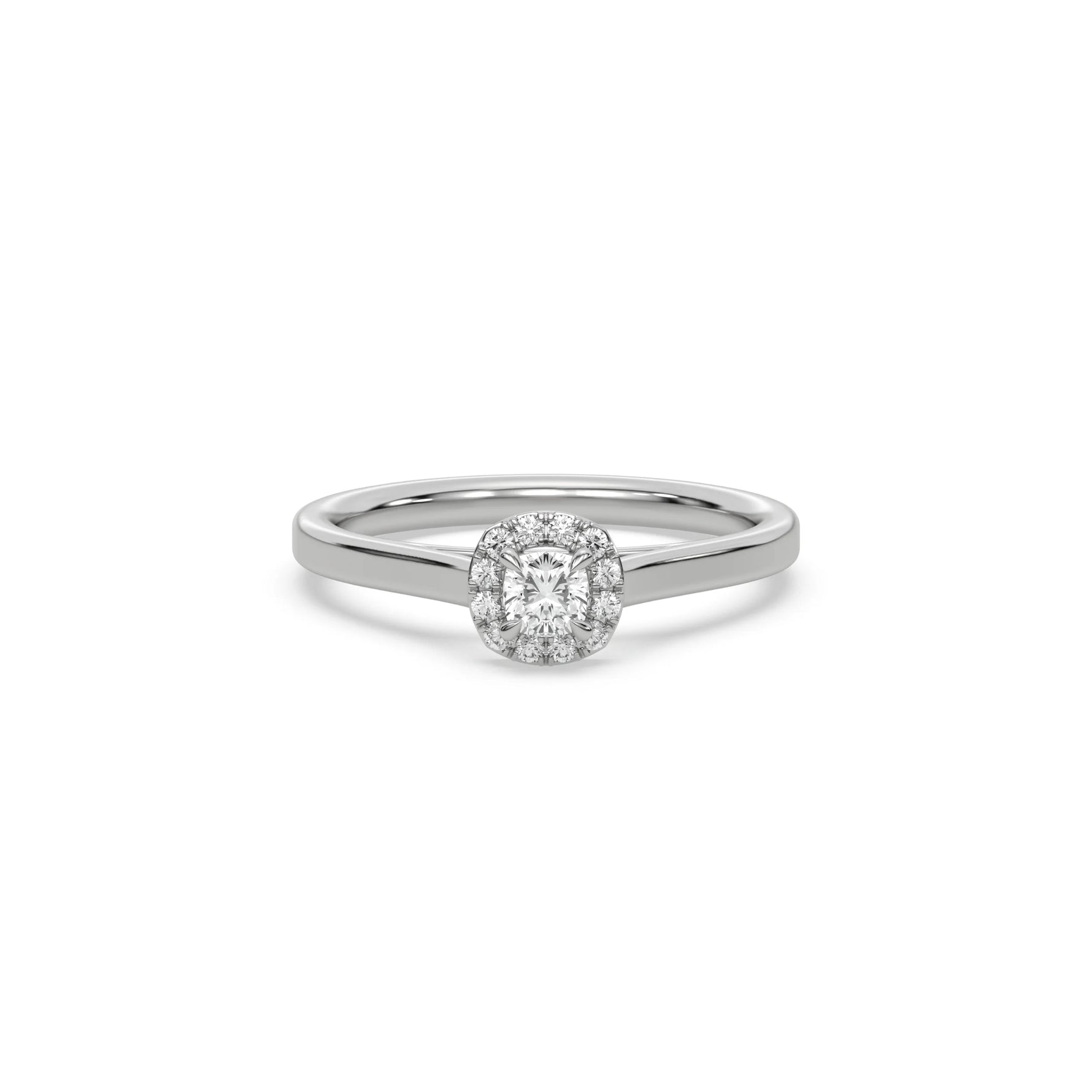 Cushion Cut Halo Engagement Ring