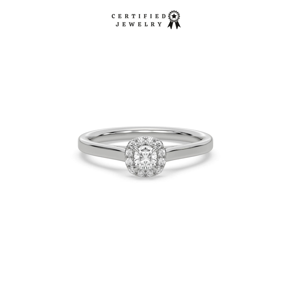 Cushion Cut Diamond Ring, Halo Engagement Ring, Solitaire Ring, Cushion Cut Wedding Ring, Simple Engagement Ring, Promise Ring For Her,