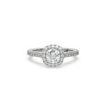 18K White Gold Cushion Solitaire Diamond Engagement Ring