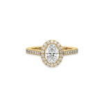 14K Yellow Gold 1 CT Oval Solitaire Diamond Engagement Ring