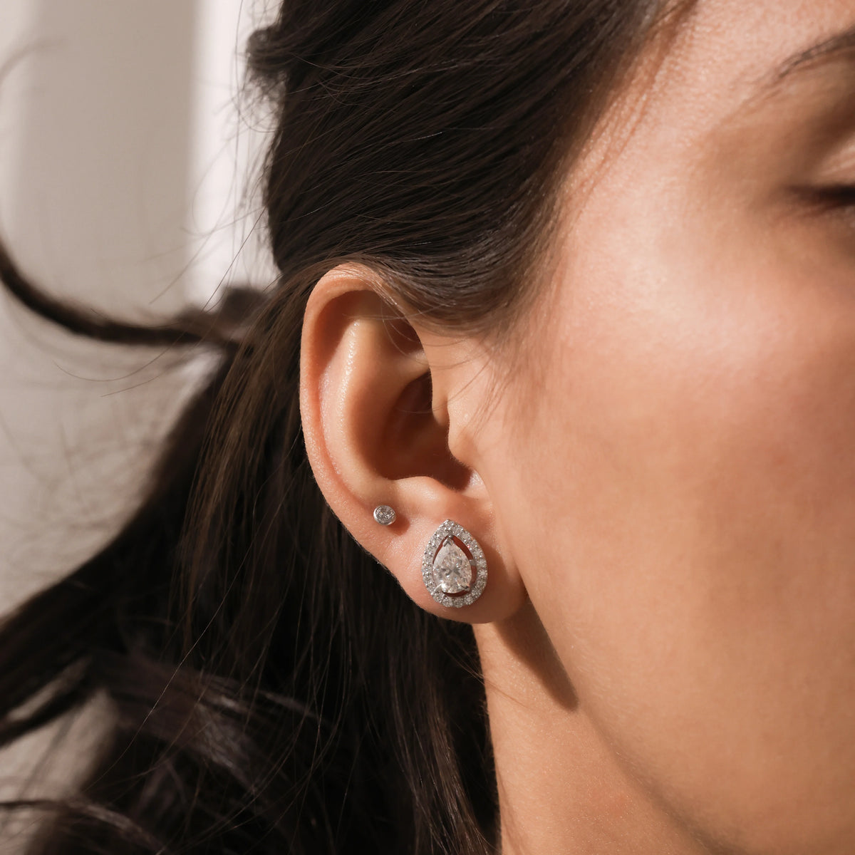 Pear Diamond Earring 