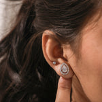 Pear Cut Diamond Halo Earring  