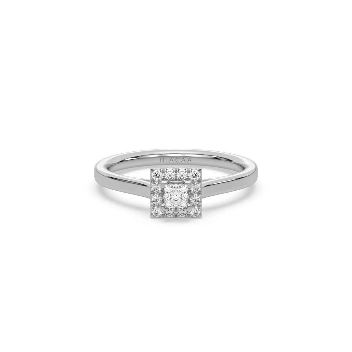 Princess Cut Halo Engagement Ring