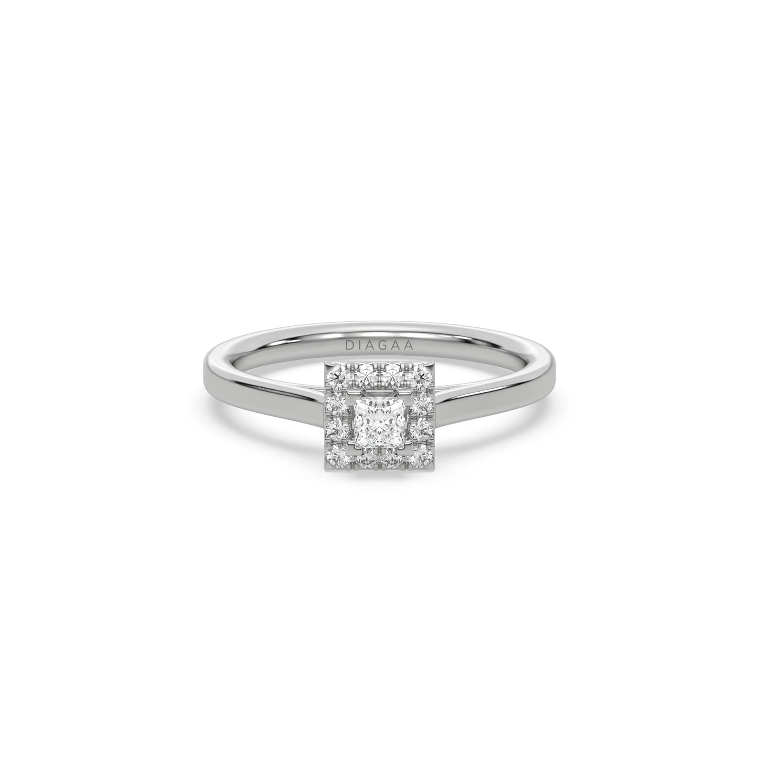 Princess Cut Halo Engagement Ring