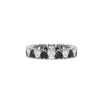 18K White Gold Heart Black And White Diamond Eternity Ring