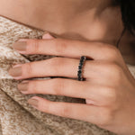Heart Cut Black Diamond Ring