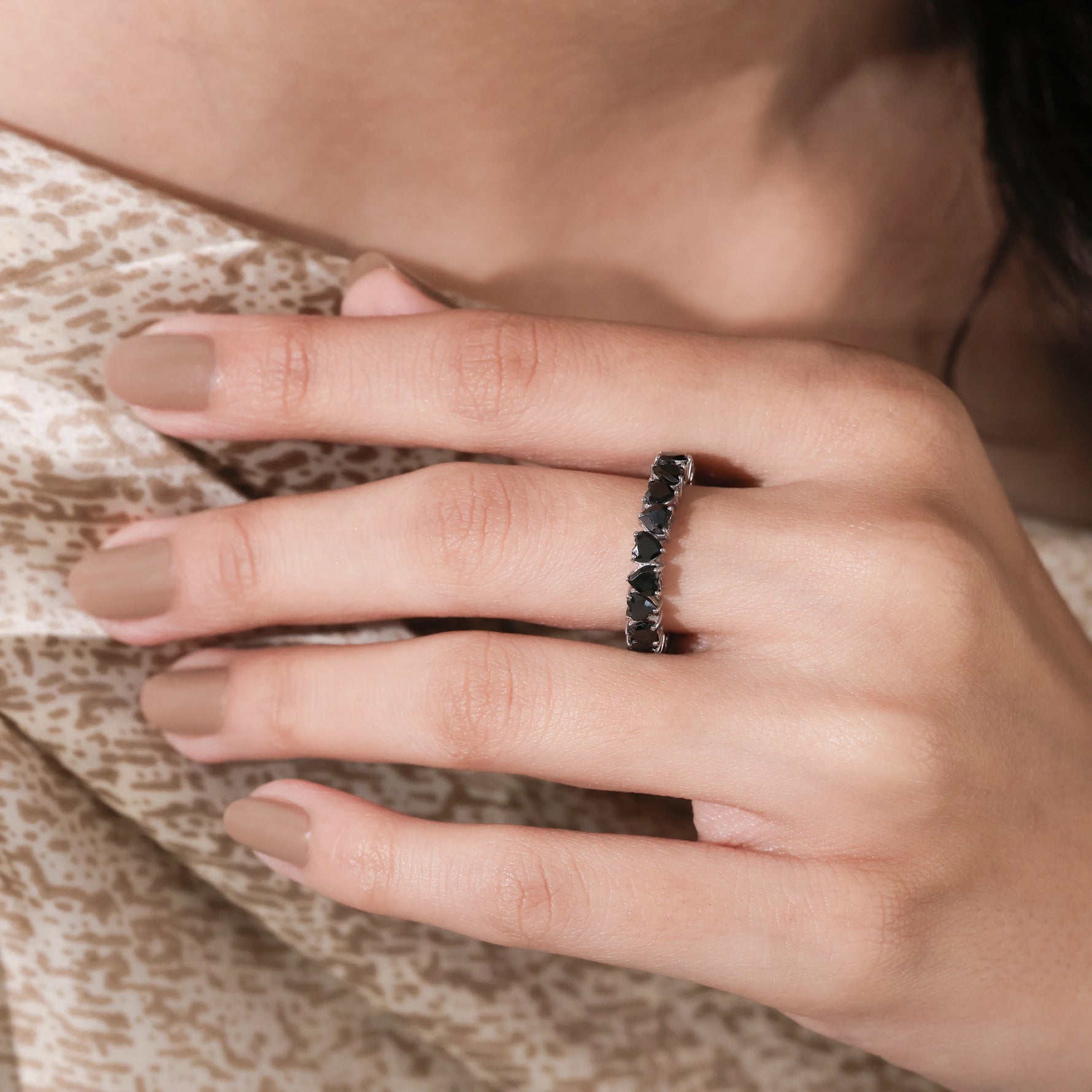 Heart Black Diamond Women Ring