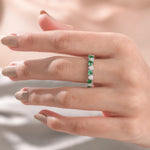 Heart Diamond Emerald Gemstone Full Eternity Ring