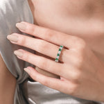 10K White Gold Emerald Gemstone Eternity Ring