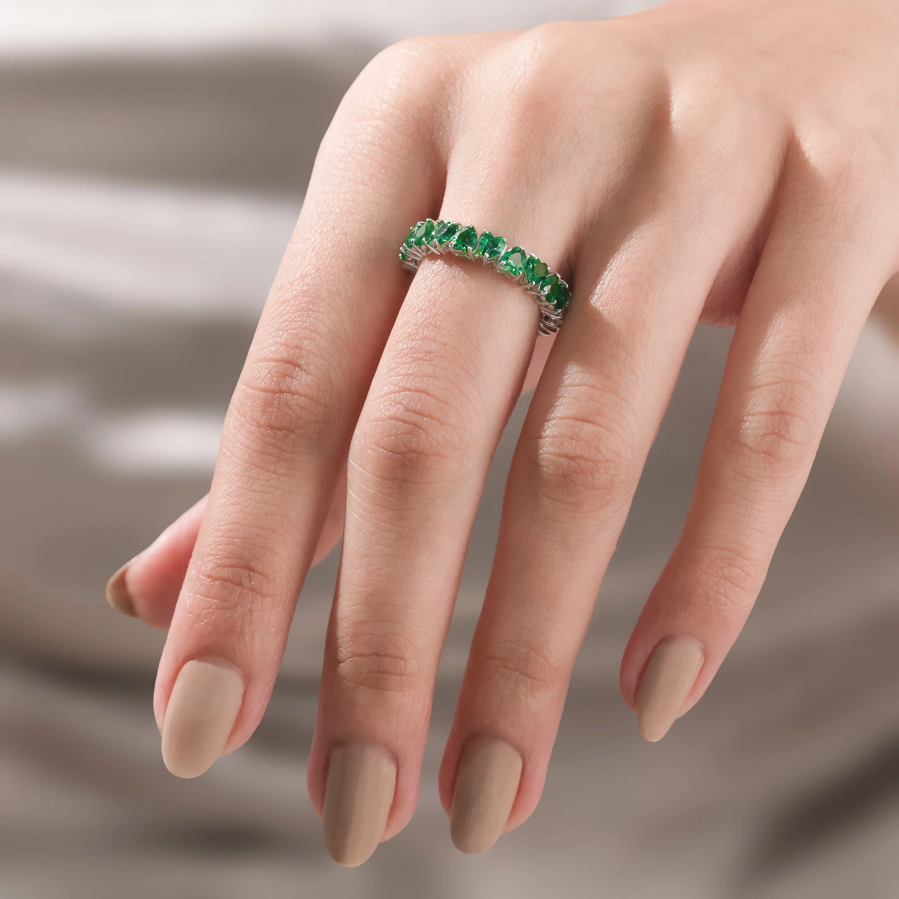 Emerald Gemstone Eternity Ring