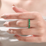 Heart Cut Emerald Gemstone Full Eternity Ring