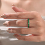 10K White Gold Emerald Gemstone Ring