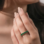 14k White Gold Emerald Full Eternity Ring