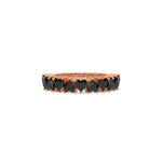 18K Rose Gold Heart Black Diamond Eternity Ring