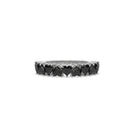 18K White Gold Heart Black Diamond Eternity Ring