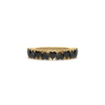 18K Yellow Gold Heart Black Diamond Eternity Ring