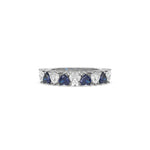 14K White Gold Eternity Heart Cut Sapphire Gemstone Ring