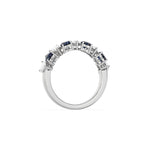 10K White Gold Heart Sapphire Gemstone and Diamond Eternity Ring