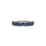 18K White Gold Heart Sapphire Gemstone Eternity Ring