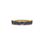 18K Yellow Gold Heart Sapphire Gemstone Eternity Ring