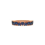 18K Rose Gold Heart Sapphire Gemstone Eternity Ring