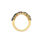 10K Yellow Gold Heart Sapphire Gemstone Eternity Ring