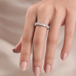 14K White Gold Heart Diamond Women Ring