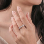 10K White Gold Heart Diamond Ring