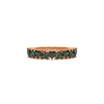 18K Rose Gold Heart Emerald Gemstone Eternity Ring