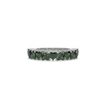 18K White Gold Heart Emerald Gemstone Eternity Ring