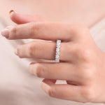 14K White Gold Heart Diamond Women  Rind