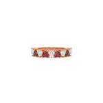 18K  Rose Gold Heart Cut Ruby Gemstone Half Eternity Ring