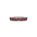 18K White Gold Heart Ruby Gemstone Eternity Ring