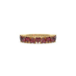 18K Yellow Gold Heart Ruby Gemstone Eternity Ring